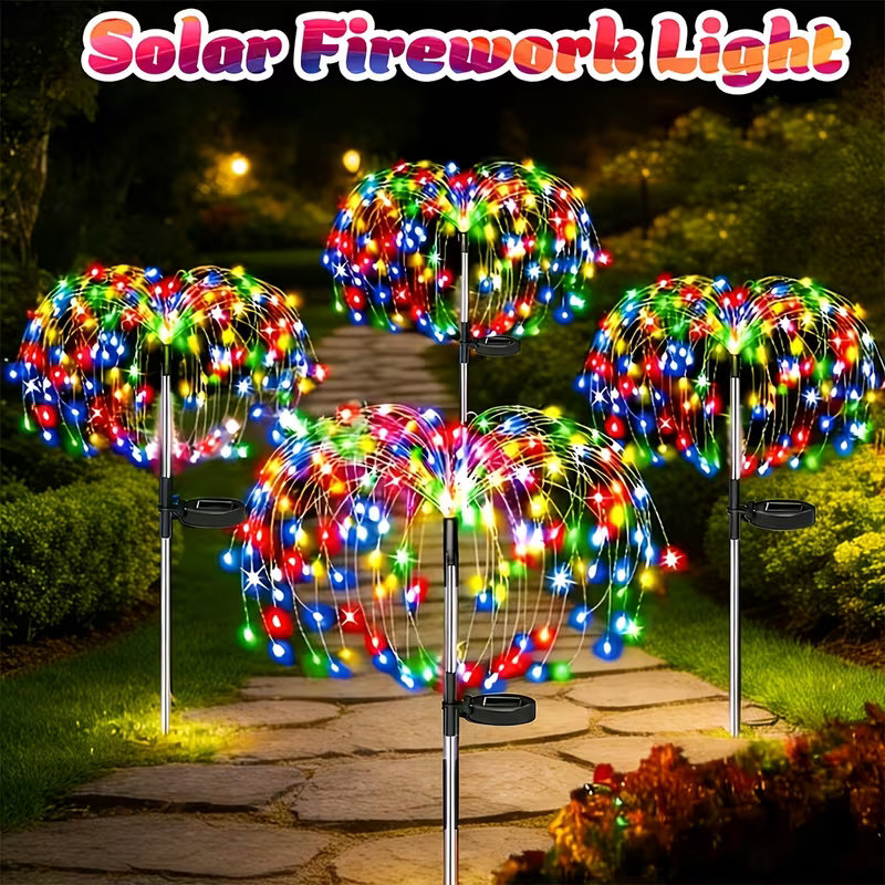 Landscape Spike Light - 4packs Waterproof Solar Firework Lights Sparkles