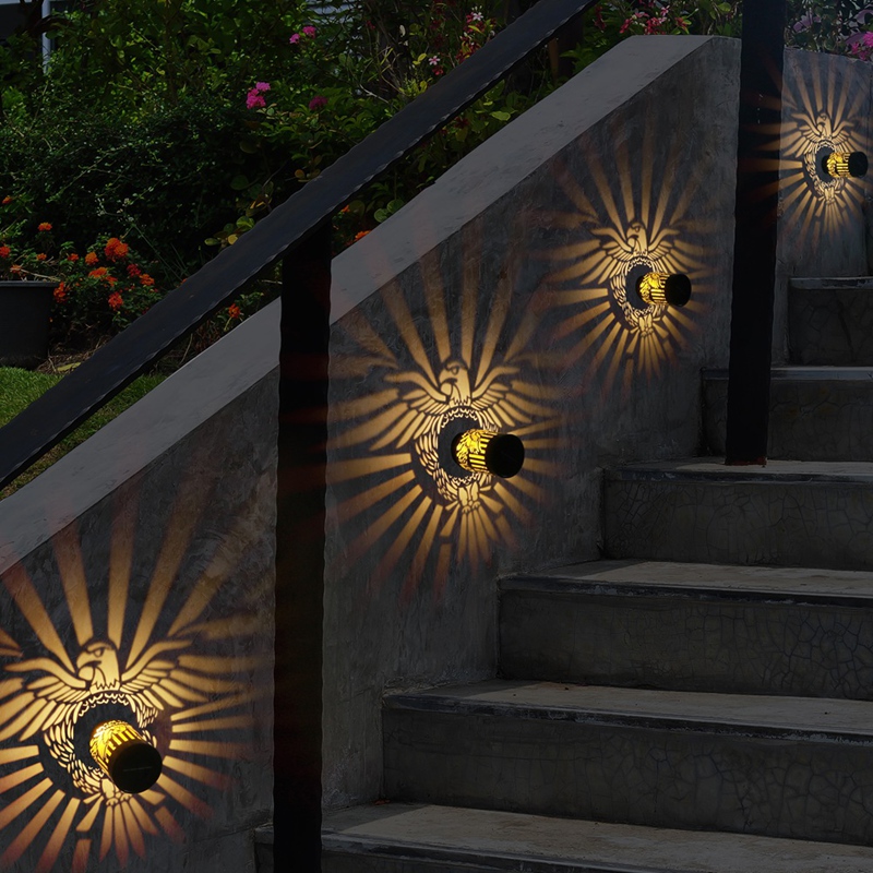 Deck Step Light - 2 Pack Solar Fence Lights Metal
