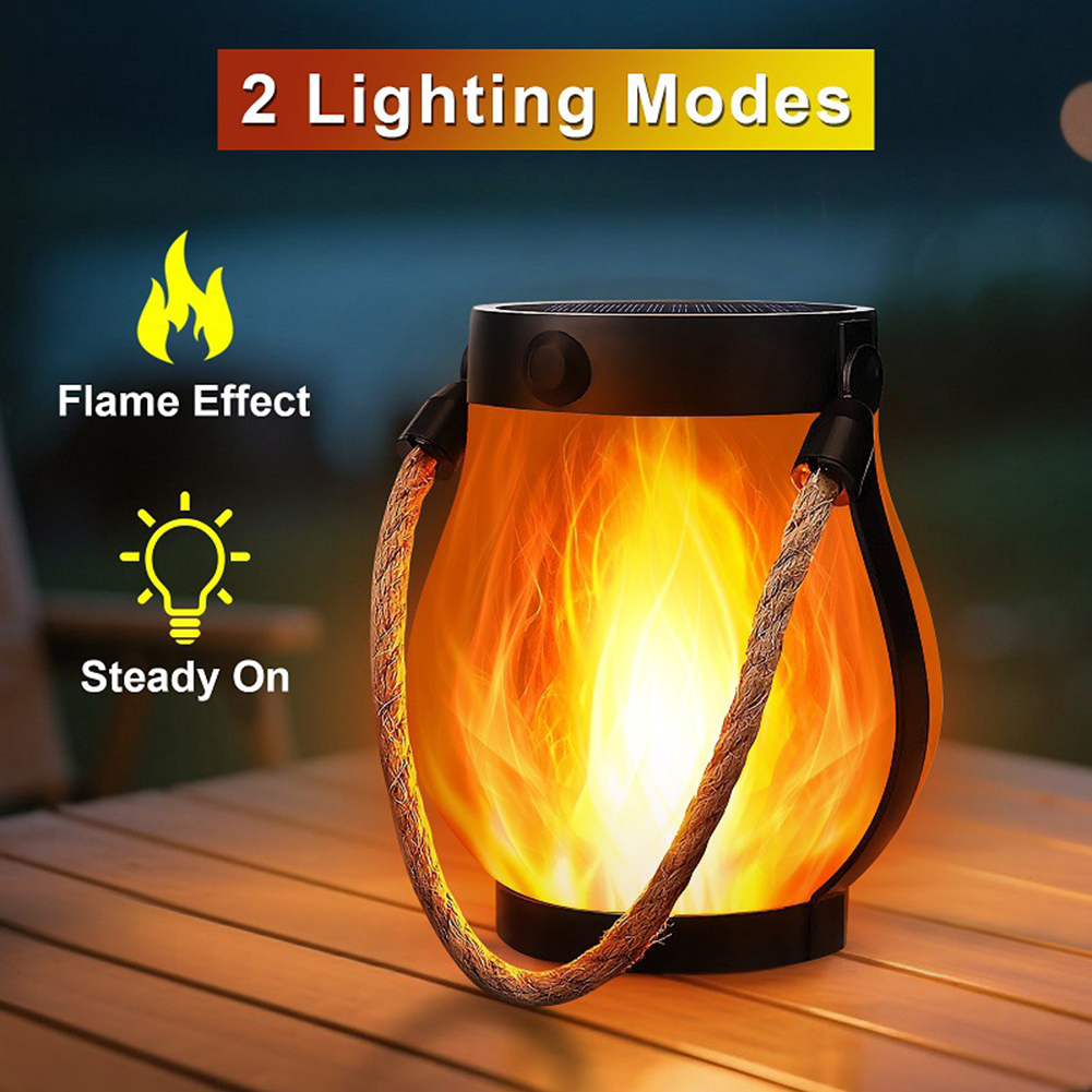 Solar Lantern Hanging - USB Rechargeable Camping Light Solar Flame