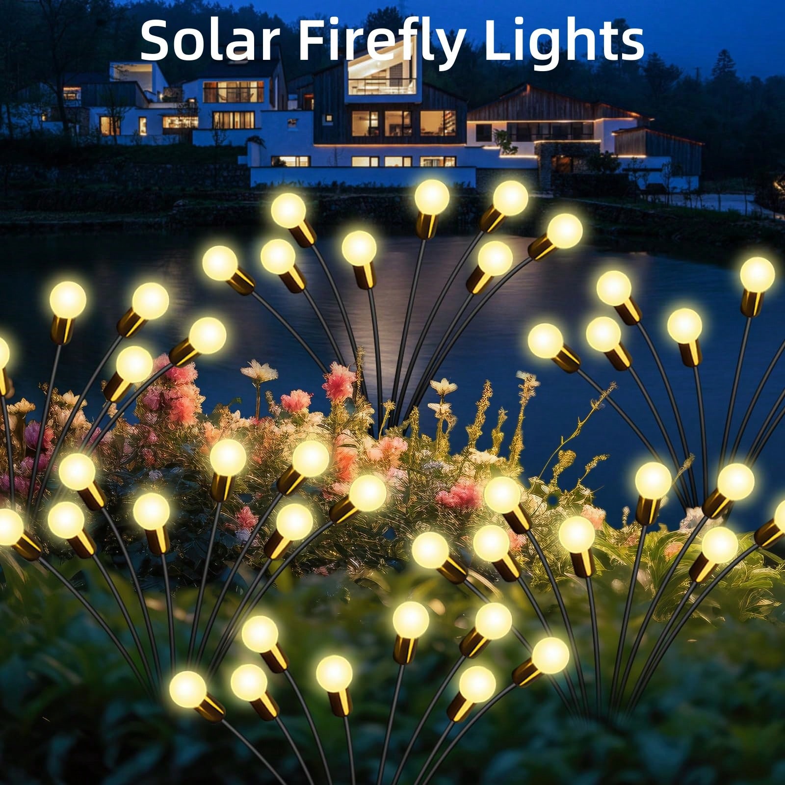 Wired Pathway Light - 8 LED Swaying Solar Firefly Garden