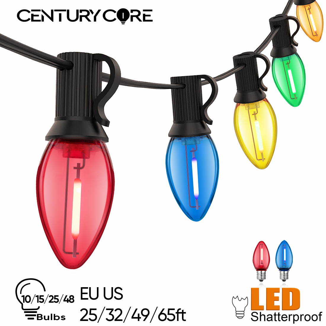 Outdoor Lighting Uk - Plastics C7 Street Garland E12 220V