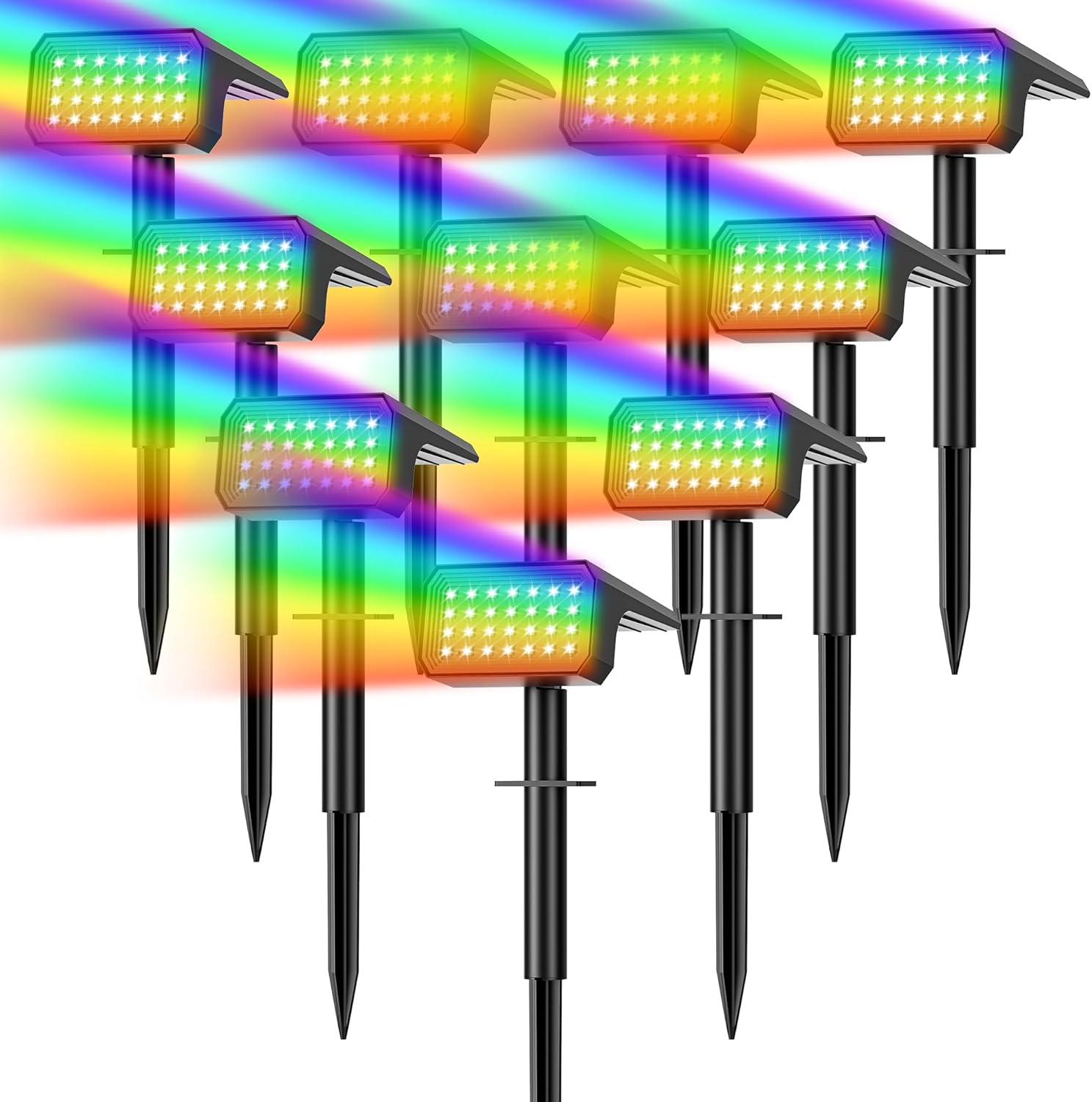 Outdoor Lighting Waterproof - 10-Pack Solar Spot Lights, 28 LED