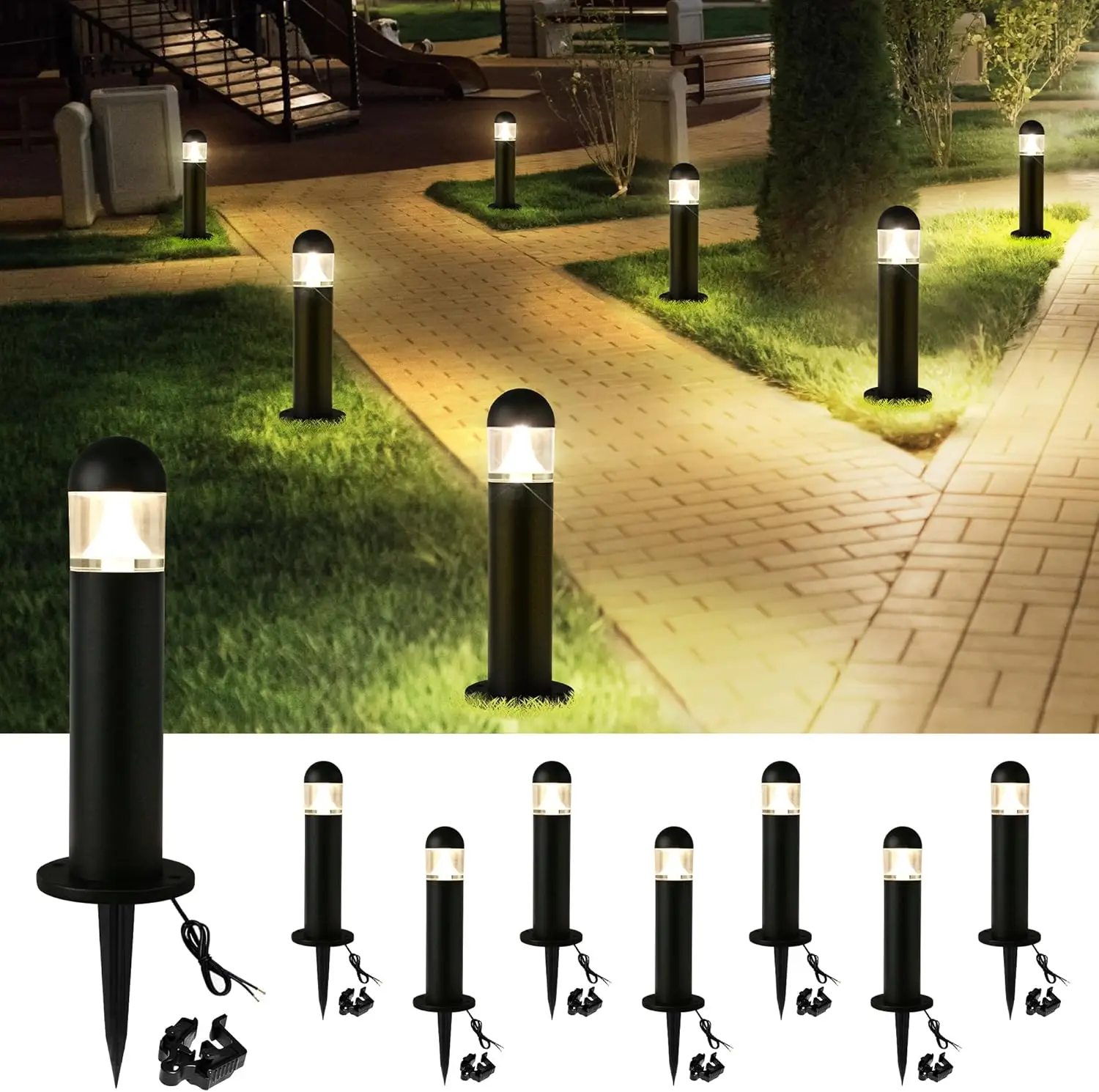 8 Pack Low Voltage Landscape P - Wired Pathway Light 评论和价格