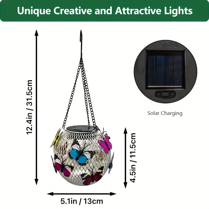 Solar Butterfly Hanging Lanter - Solar Lantern Hanging 评论和价格