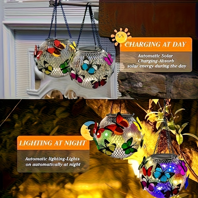 Solar Butterfly Hanging Lanter - Solar Lantern Hanging 评论和价格