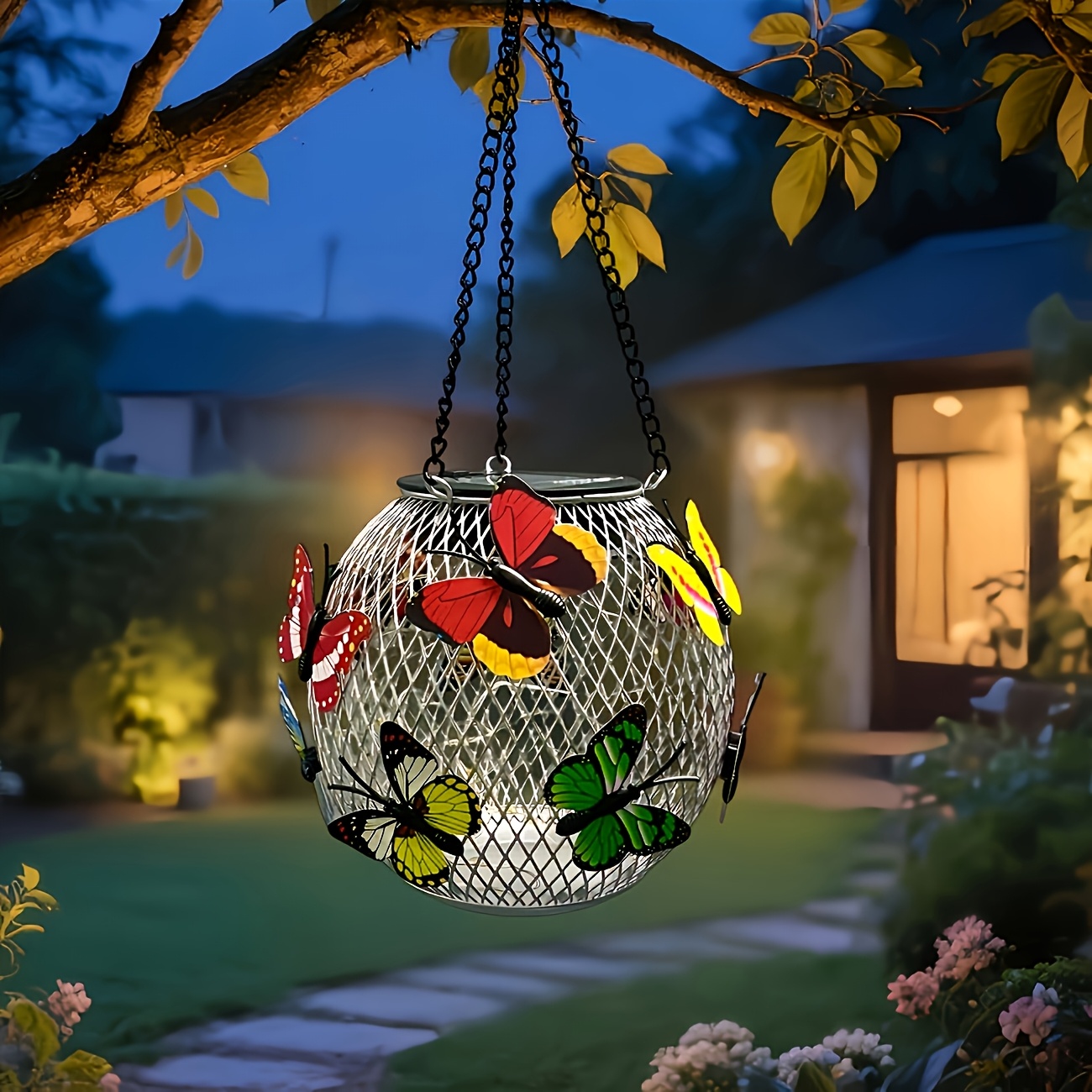 Solar Butterfly Hanging Lanter - Solar Lantern Hanging 评论和价格