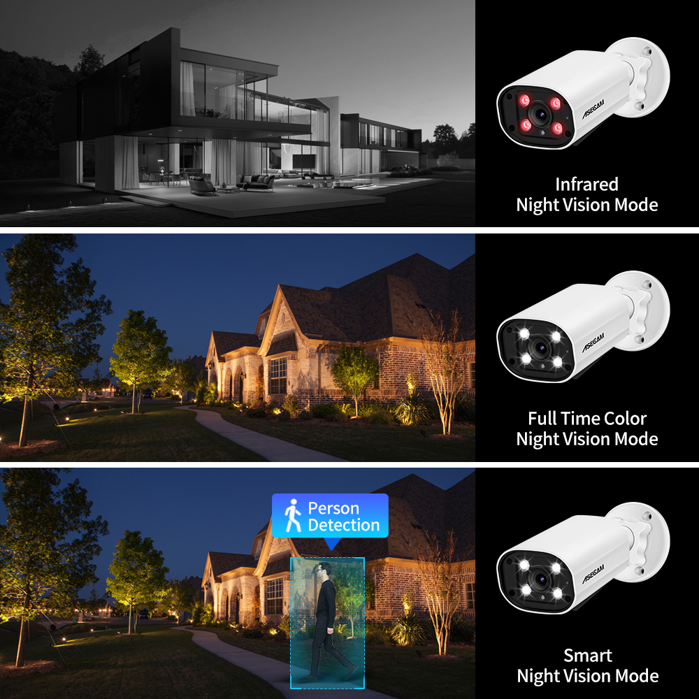 ASECAM 8MP POE IP Camera 4K 15 - Outdoor Lighting Mains Powered 评论和价格