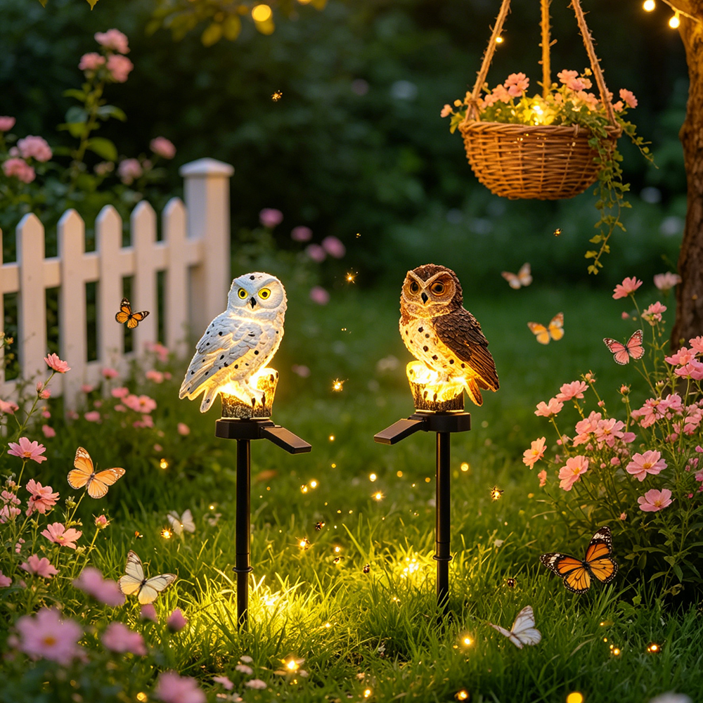 Owl Solar Light, Resin Owl Gro - Landscape Spike Light 评论和价格
