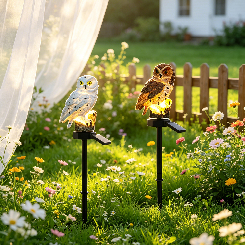 Owl Solar Light, Resin Owl Gro - Landscape Spike Light 评论和价格
