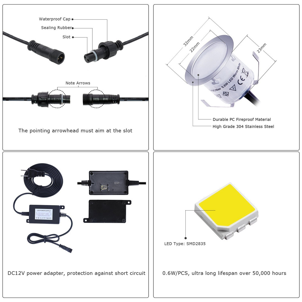 LED Deck Lights 12V IP67 Water - Deck Step Light 评论和价格