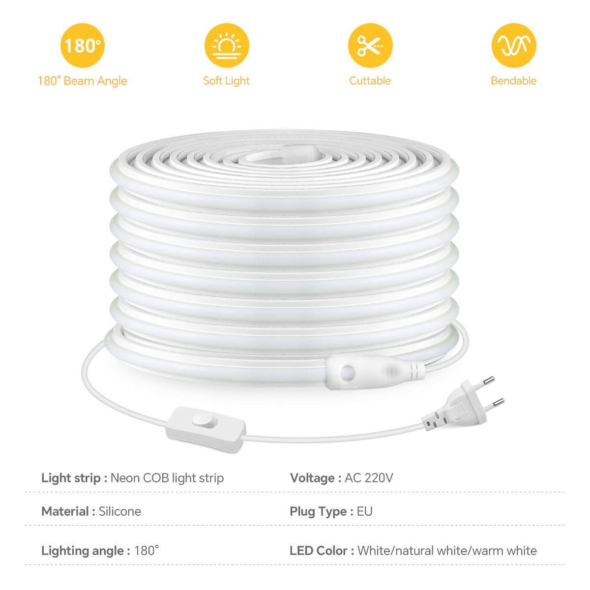 220V COB Led Strip High Densit - Outdoor Lighting Led Strip 评论和价格