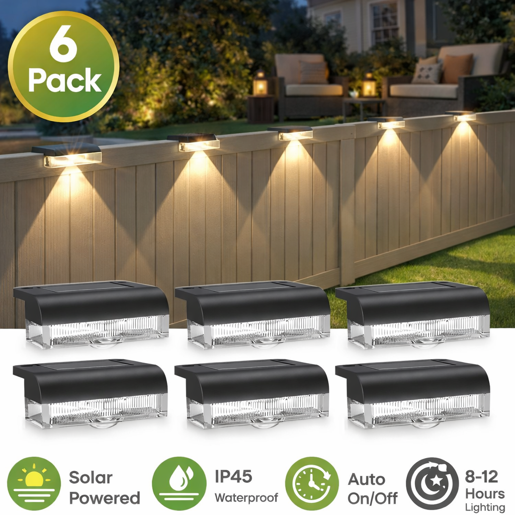 6/14 Pack Outdoor Solar Fence  - Deck Step Light 评论和价格