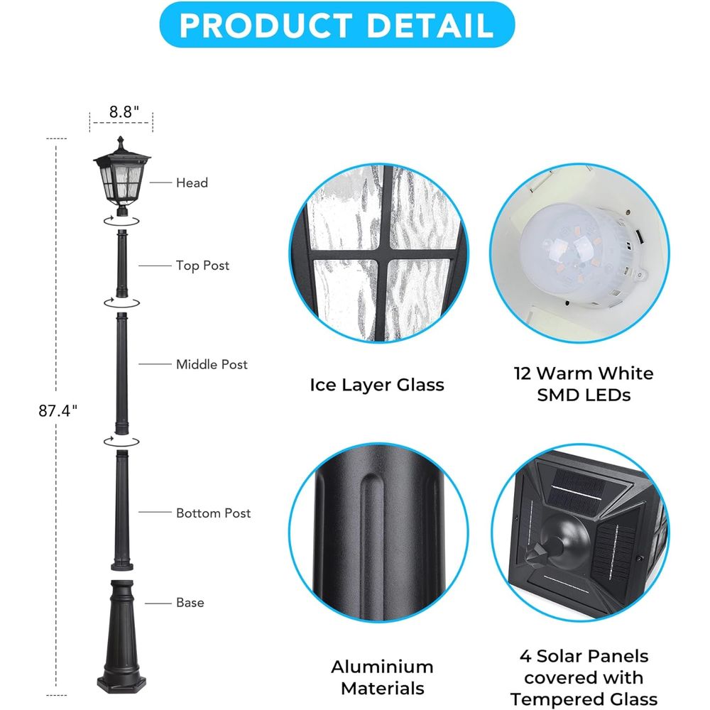 r Post Light, ST4311AC Dusk to - Outdoor Lighting Yard Decoration 评论和价格