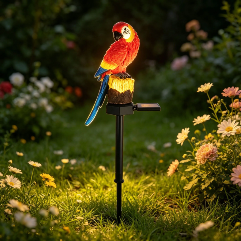 Solar Resin Parrot Decorative  - Landscape Spike Light 评论和价格