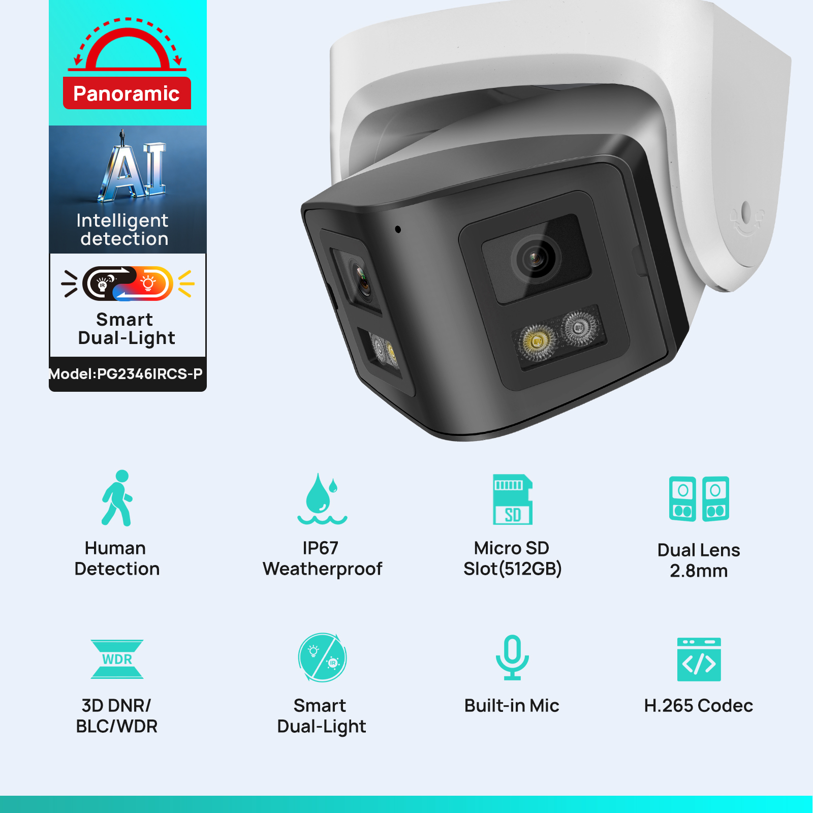 Vikylin 4MP Panoramic Smart Du - Outdoor Lighting Mains Powered 评论和价格