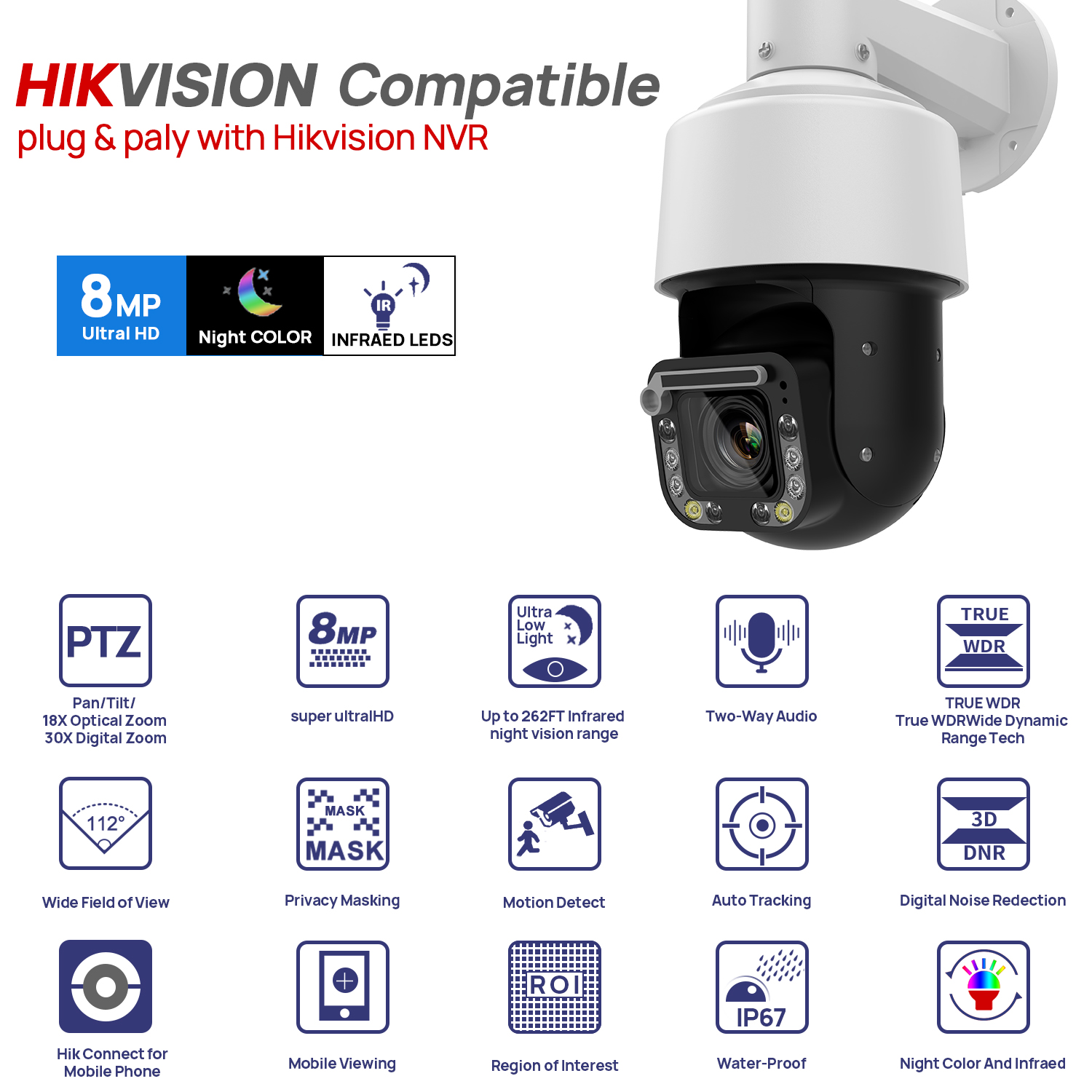 Hikvision Compatible 4K 8MP PO - Outdoor Lighting Mains Powered 评论和价格