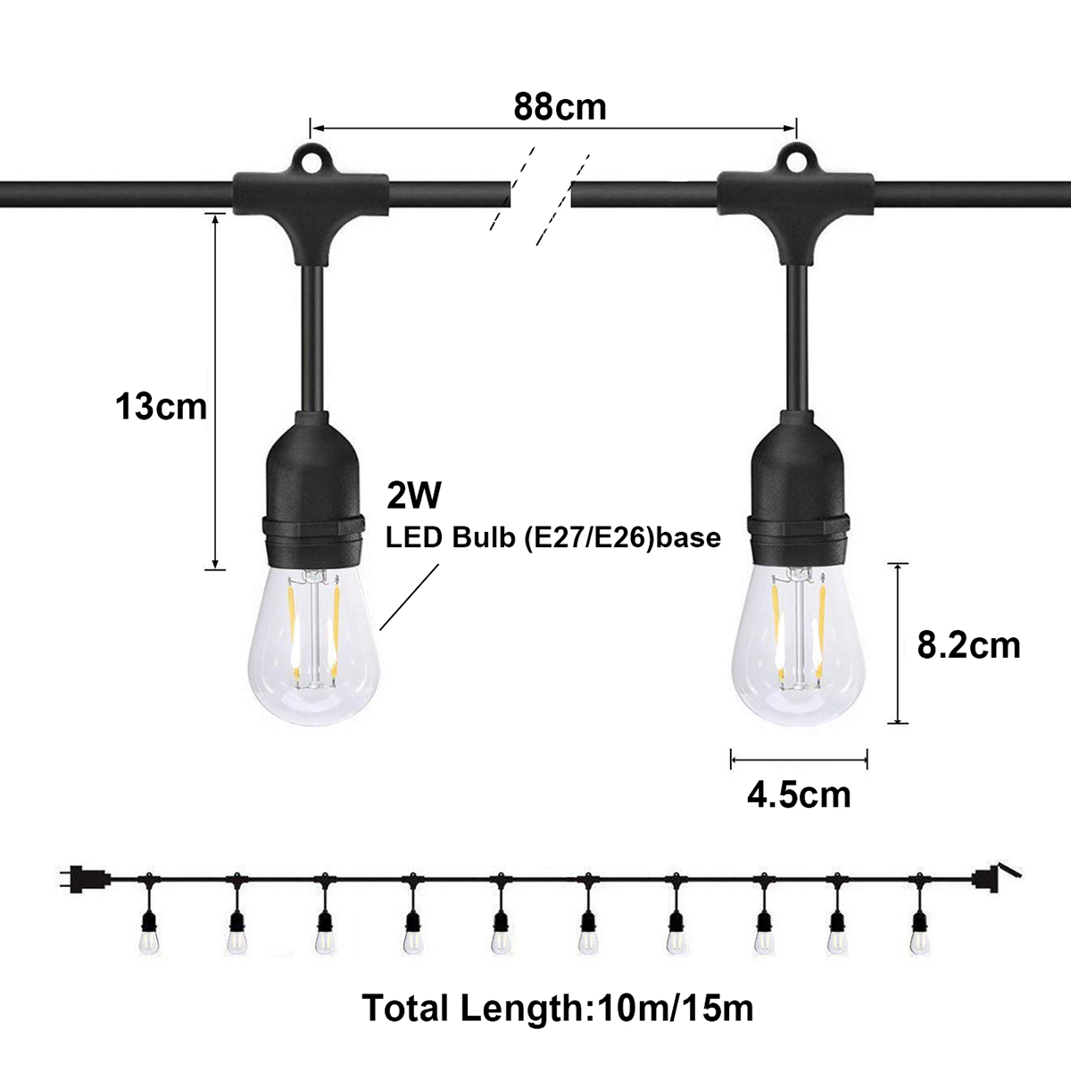 Outdoor String Lights LED S14  - Outdoor Lighting Uk 评论和价格