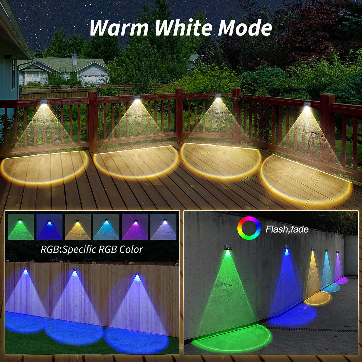 Solar Wall Lamp Solar Fence Li - Deck Step Light 评论和价格
