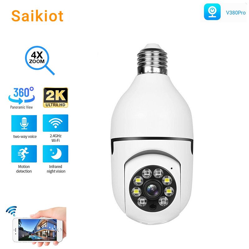 Saikiot 2MP 4MP V380 Pro Bulb  - Outdoor Lighting Mains Powered 评论和价格