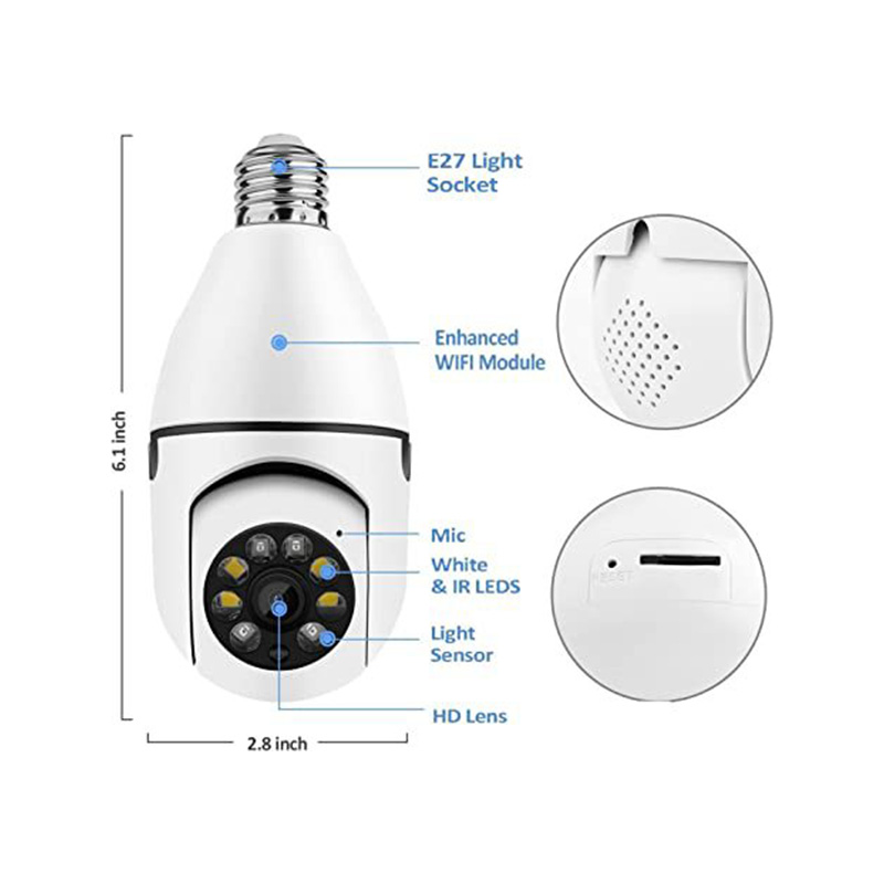 Saikiot 2MP 4MP V380 Pro Bulb  - Outdoor Lighting Mains Powered 评论和价格