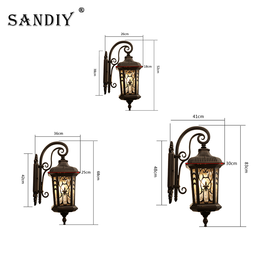 SANDIY Retro Outdoor Wall Ligh - Outdoor Lighting Uk 评论和价格