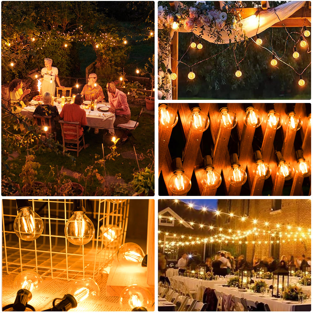 Vintage LED G40 Street Garland - Outdoor Lighting Uk 评论和价格