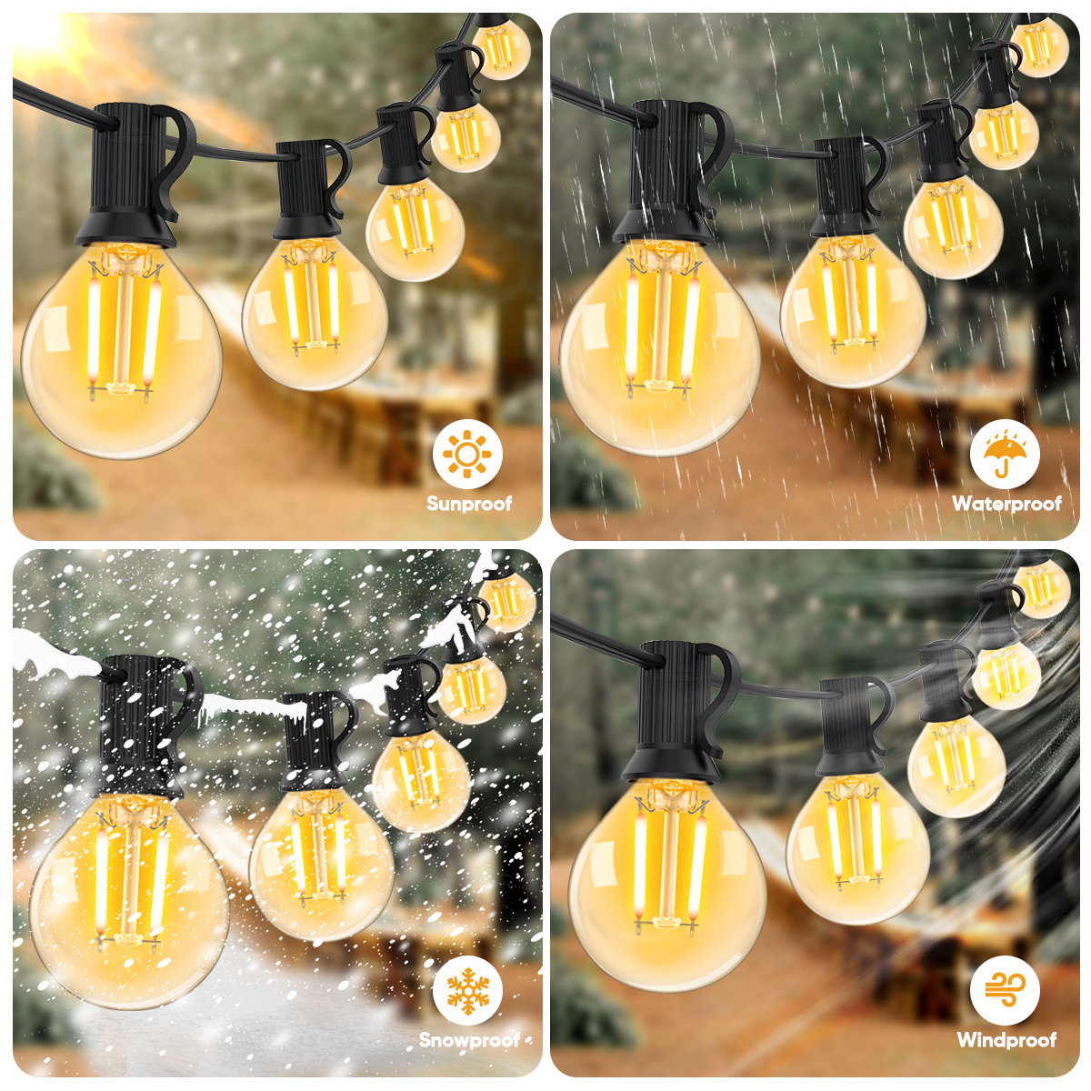 Vintage LED G40 Street Garland - Outdoor Lighting Uk 评论和价格