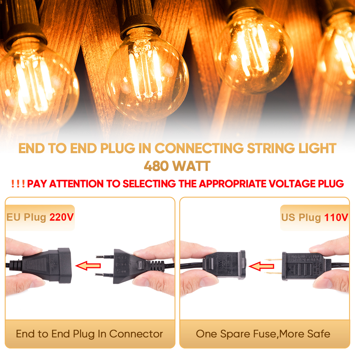 Vintage LED G40 Street Garland - Outdoor Lighting Uk 评论和价格