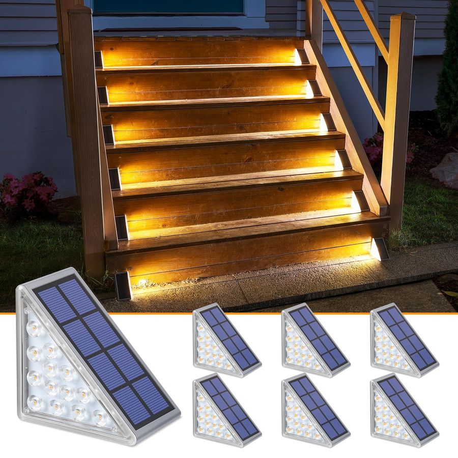 Solar Step Lights 6 Pack, Outd - Deck Step Light 评论和价格