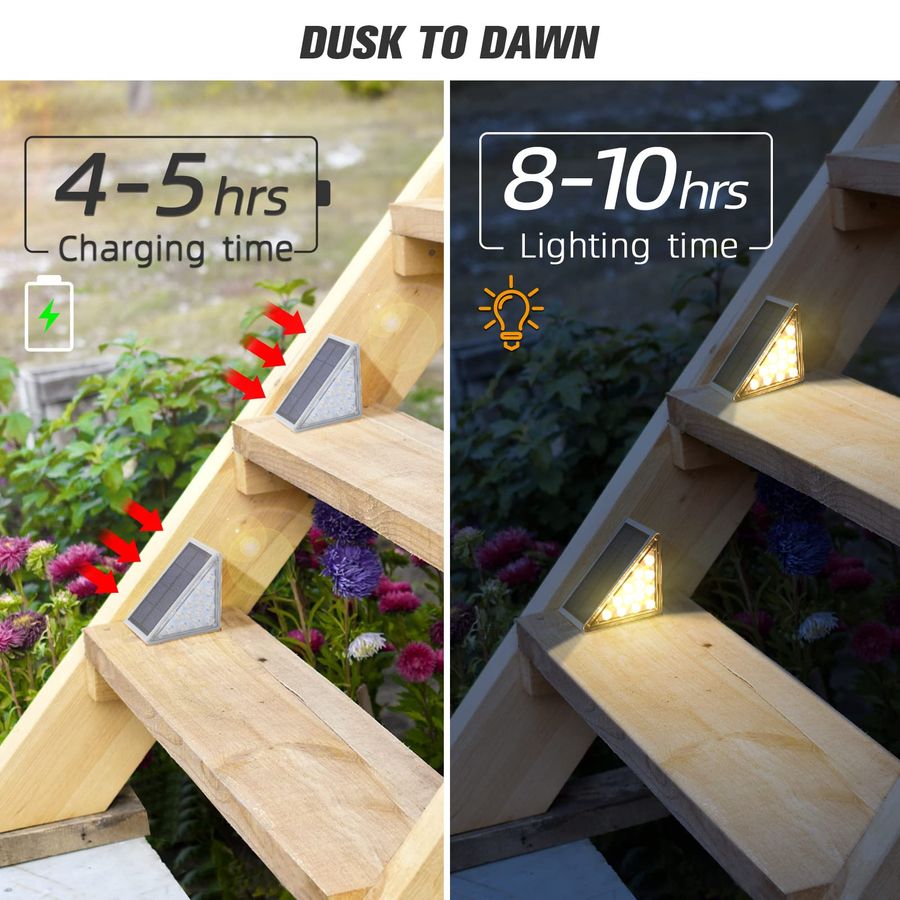 Solar Step Lights 6 Pack, Outd - Deck Step Light 评论和价格