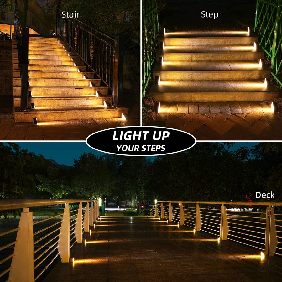 Solar Step Lights 6 Pack, Outd - Deck Step Light 评论和价格