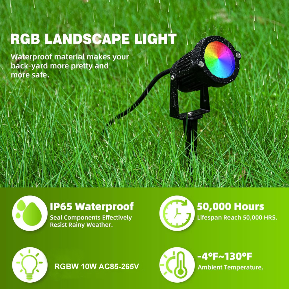 RGBW Landscape Lighting 10W wi - Outdoor Lighting Waterproof 评论和价格