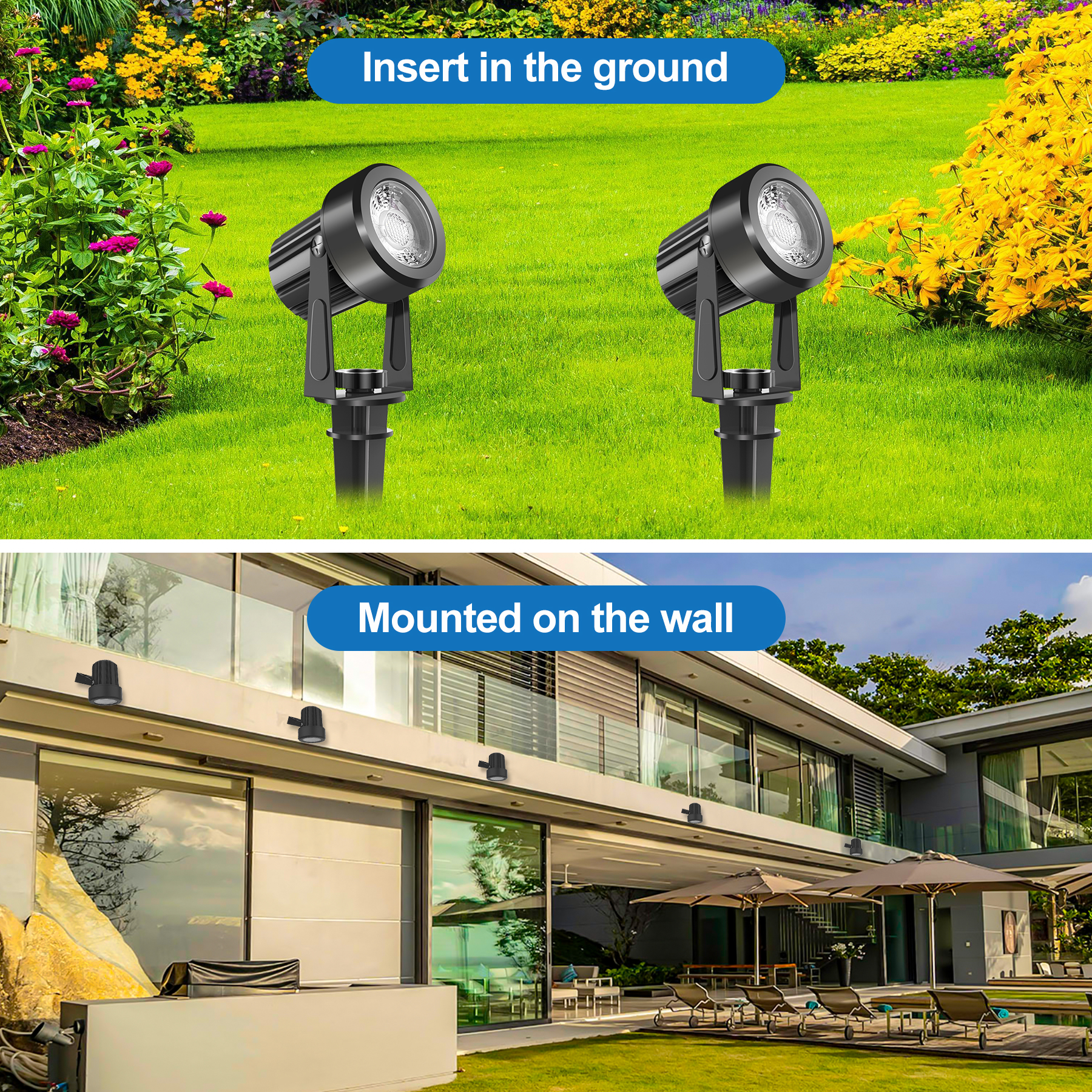 4/6/8LEDS 3000K Outdoor Spotli - Outdoor Lighting Uk 评论和价格