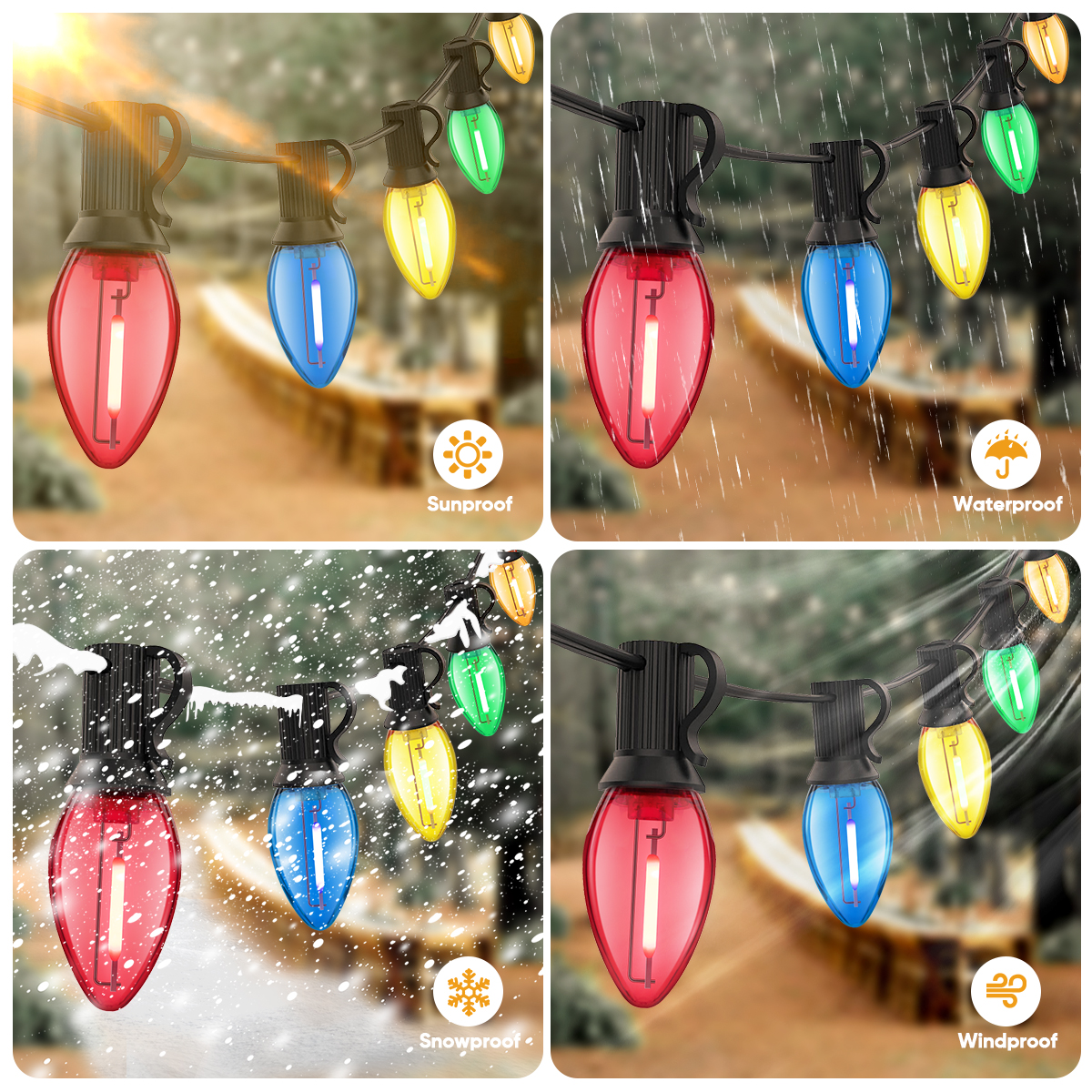 Plastics C7 Street Garland E12 - Outdoor Lighting Uk 评论和价格