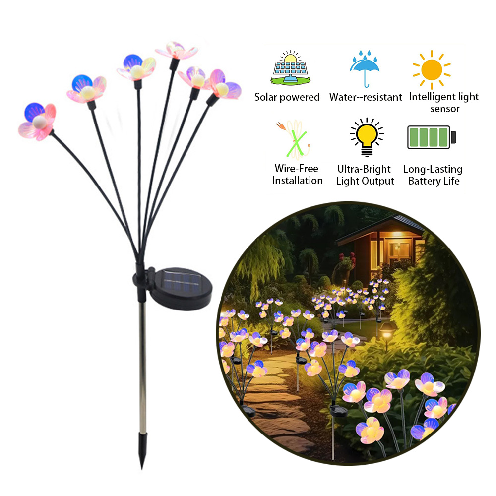 Solar Garden Flower Lights – C - Outdoor Lighting Yard Decoration 评论和价格
