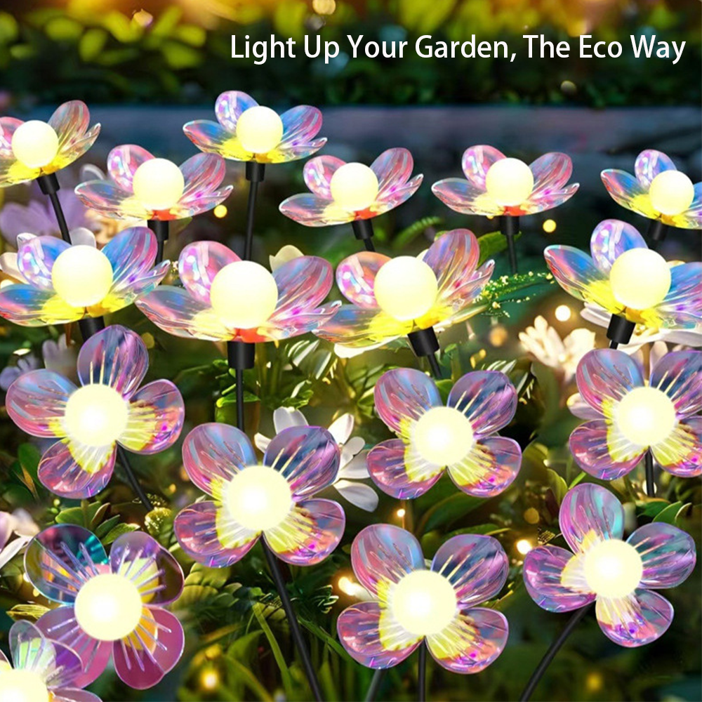 Solar Garden Flower Lights – C - Outdoor Lighting Yard Decoration 评论和价格