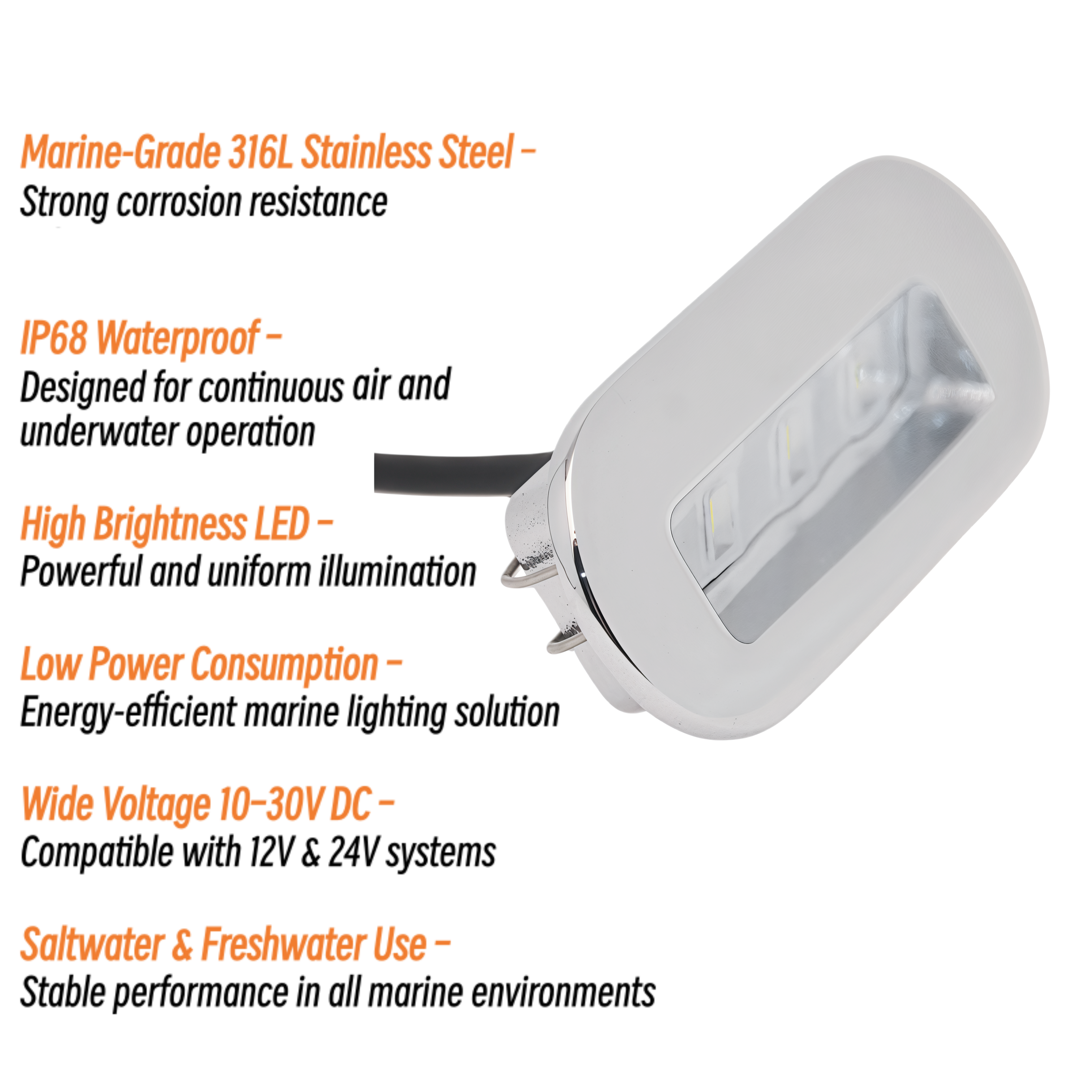3W LED Courtesy Light 12V 24V  - Deck Step Light 评论和价格