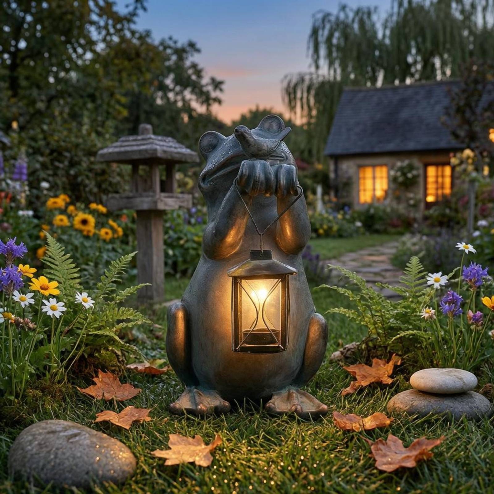 Frog Solar Garden Light Hand-P - Outdoor Lighting Yard Decoration 评论和价格