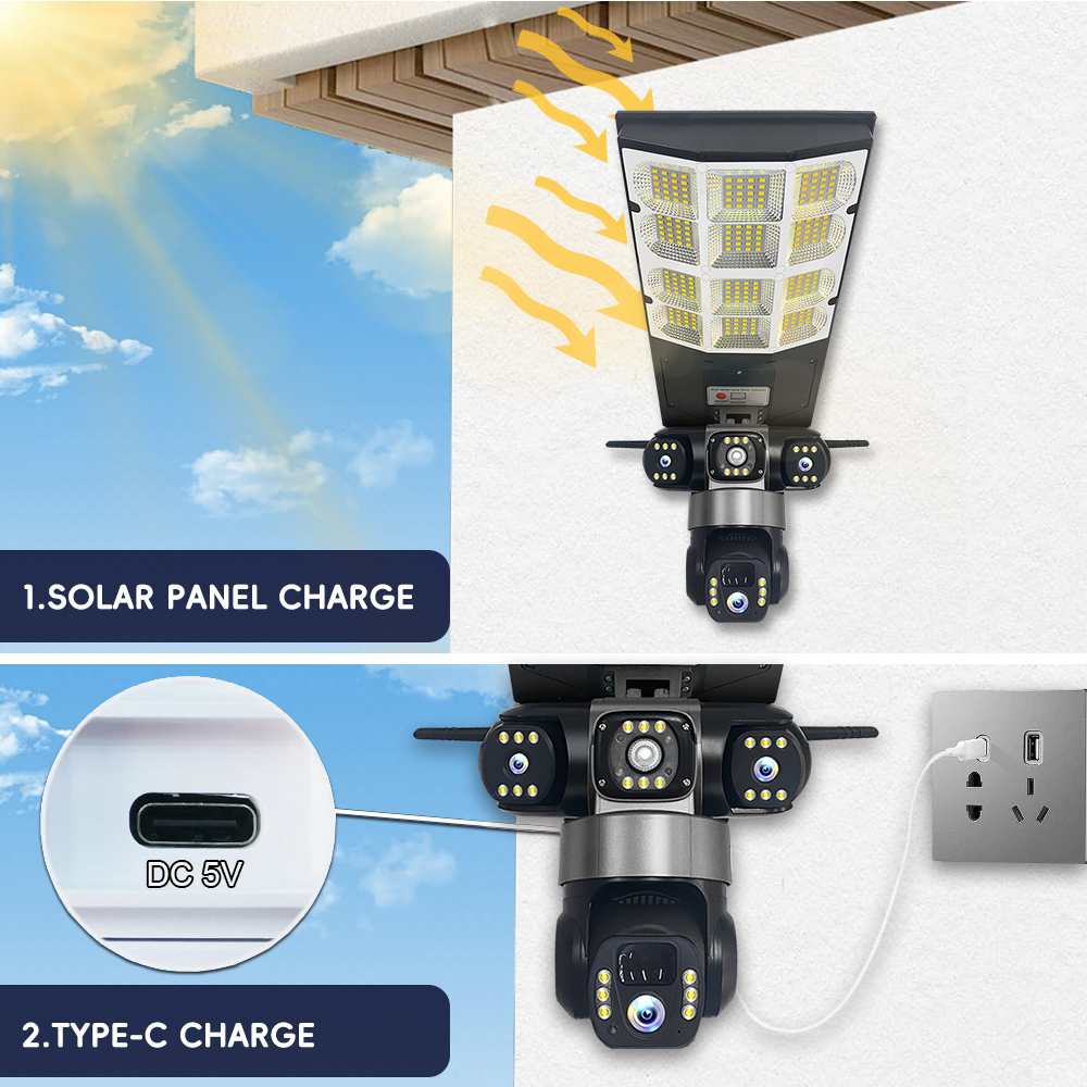 Solar WIFI Street Light HD Cam - Outdoor Lighting Mains Powered 评论和价格
