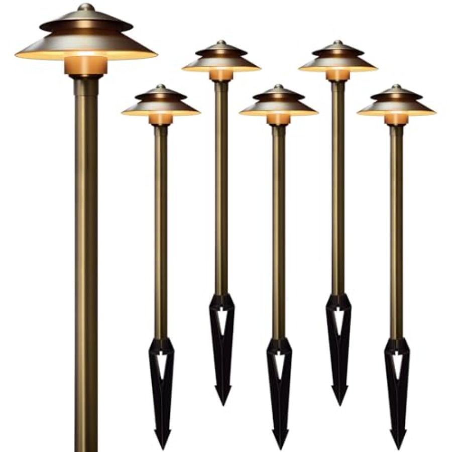 Solid Brass Low Voltage Landsc - Wired Pathway Light 评论和价格