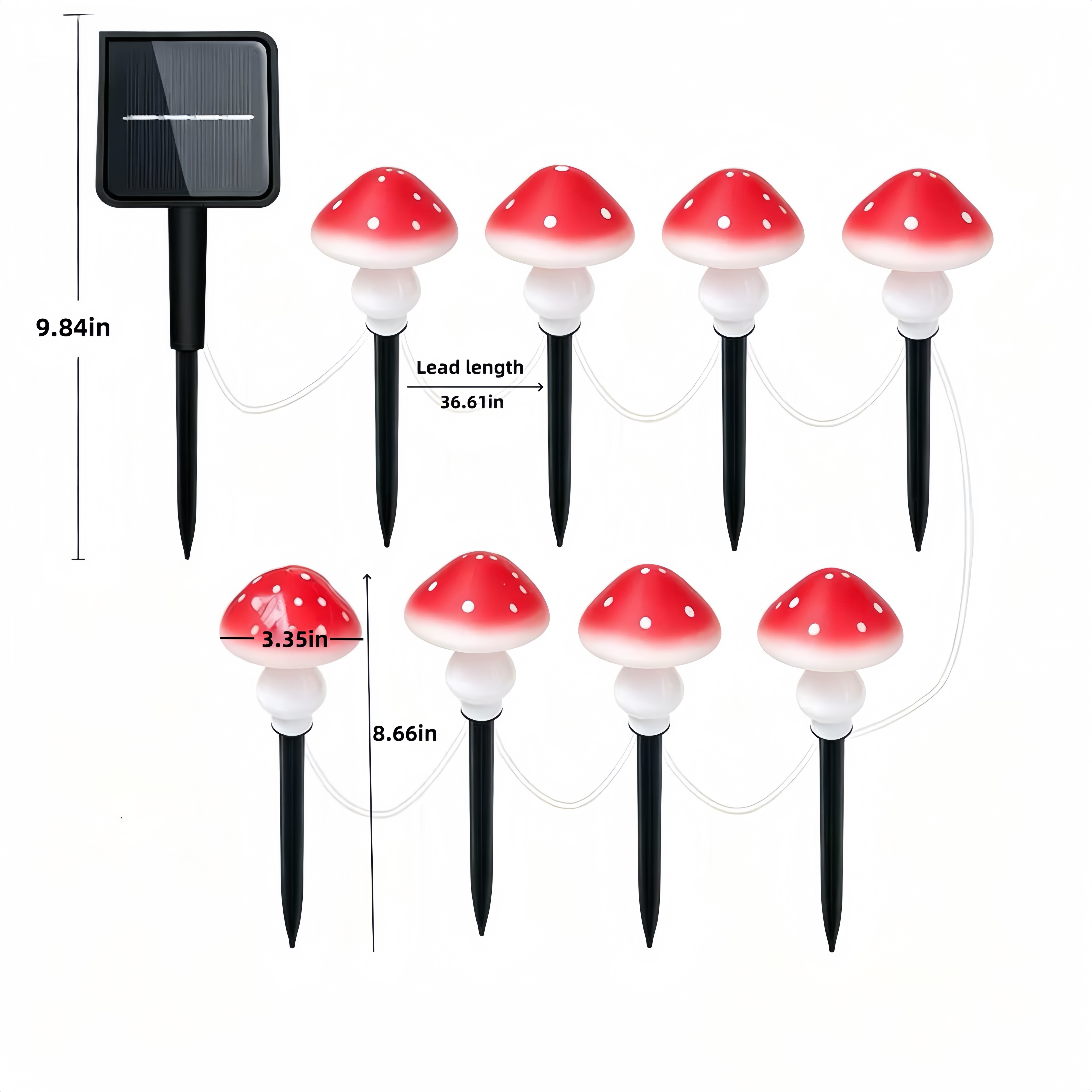 Solar Mushroom String Lights W - Outdoor Lighting Yard Decoration 评论和价格