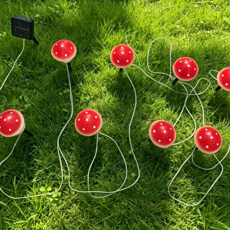 Solar Mushroom String Lights W - Outdoor Lighting Yard Decoration 评论和价格