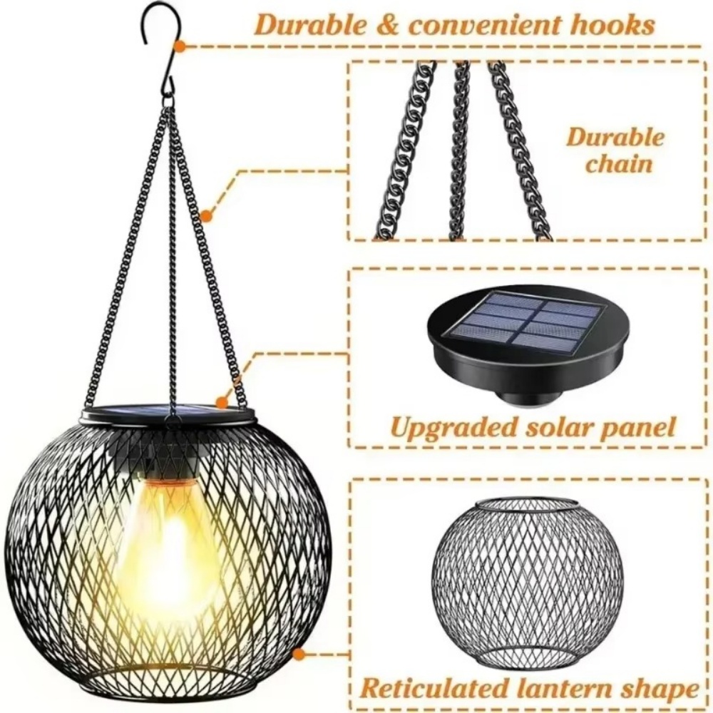 Solar Lantern Iron Art Outdoor - Solar Lantern Hanging 评论和价格